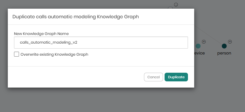Duplicate modal