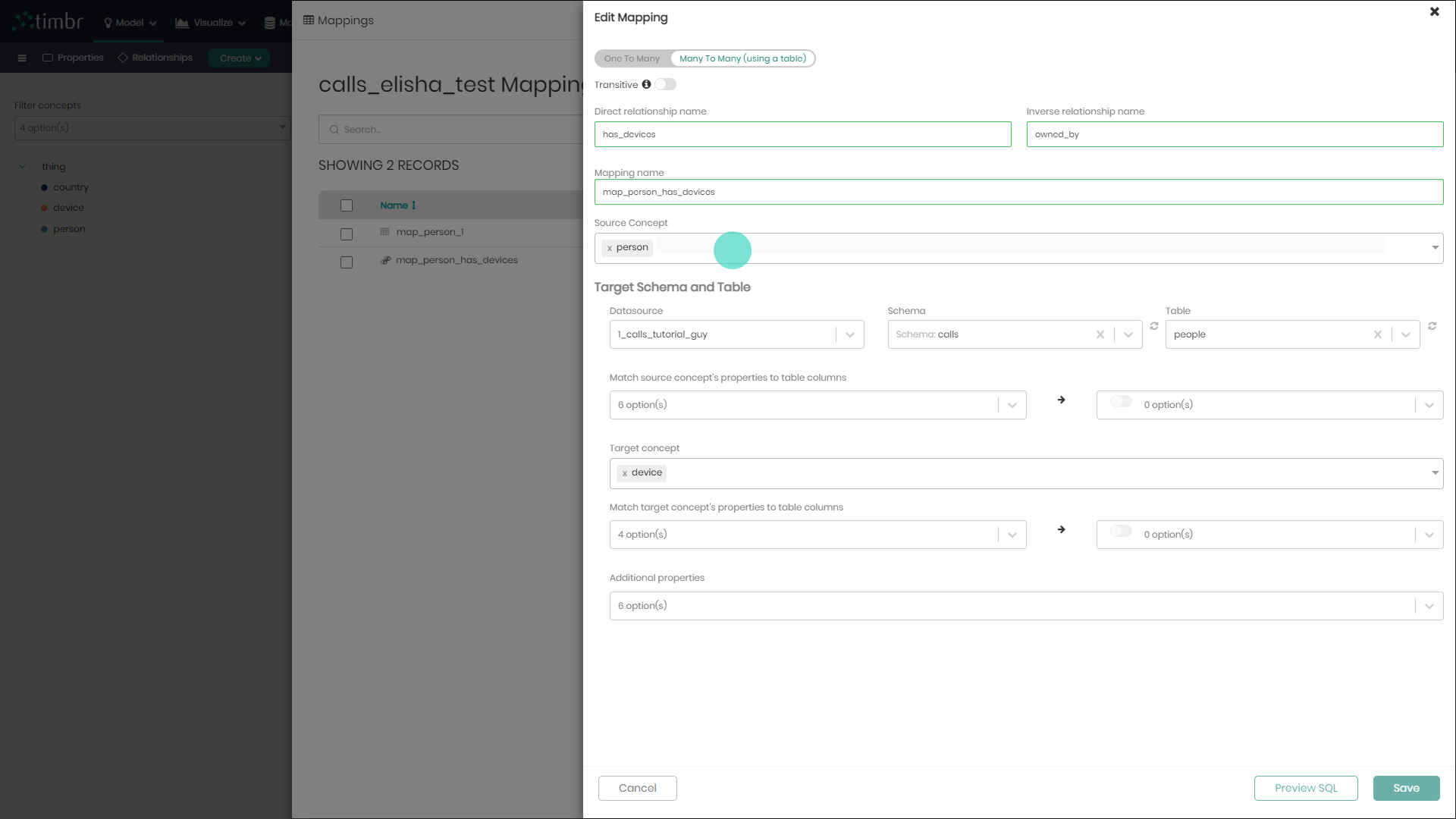 Ontology Modeling in Timbr
