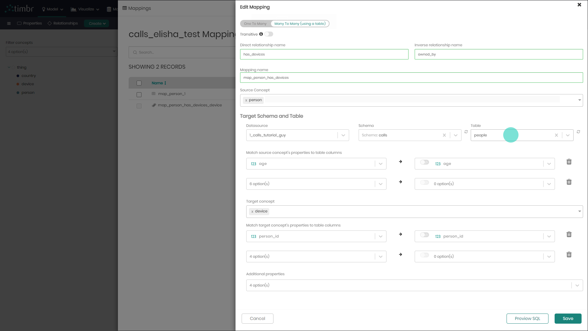 Ontology Modeling in Timbr