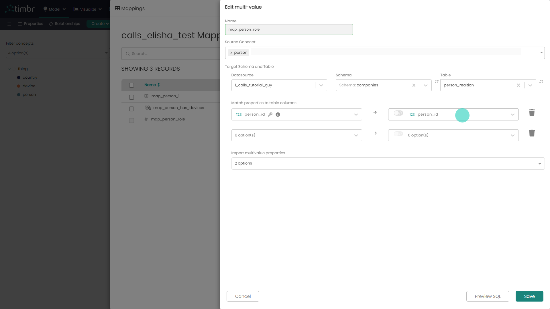 Ontology Modeling in Timbr