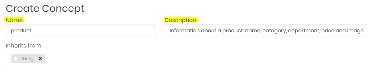 name and description