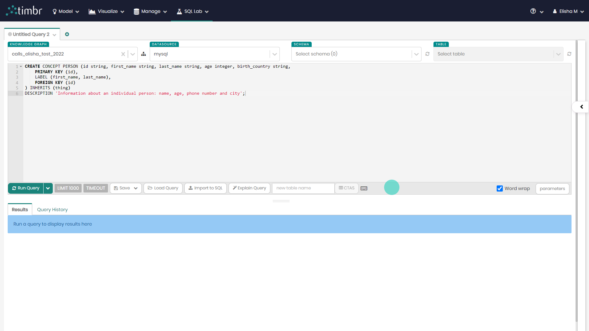 Ontology Modeling in Timbr - SQL Query modeling